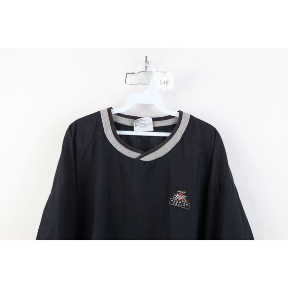 Vintage 90s Mens XL Spell Out Miller Genuine Draft Beer Windbreaker Jacket USA - Picture 2 of 12